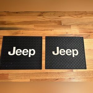 Jeep Black , White Logo Rubber Mats